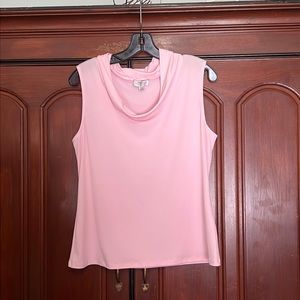 Tahari Pink Cowl Neck Light Pink Tank Top Size PL